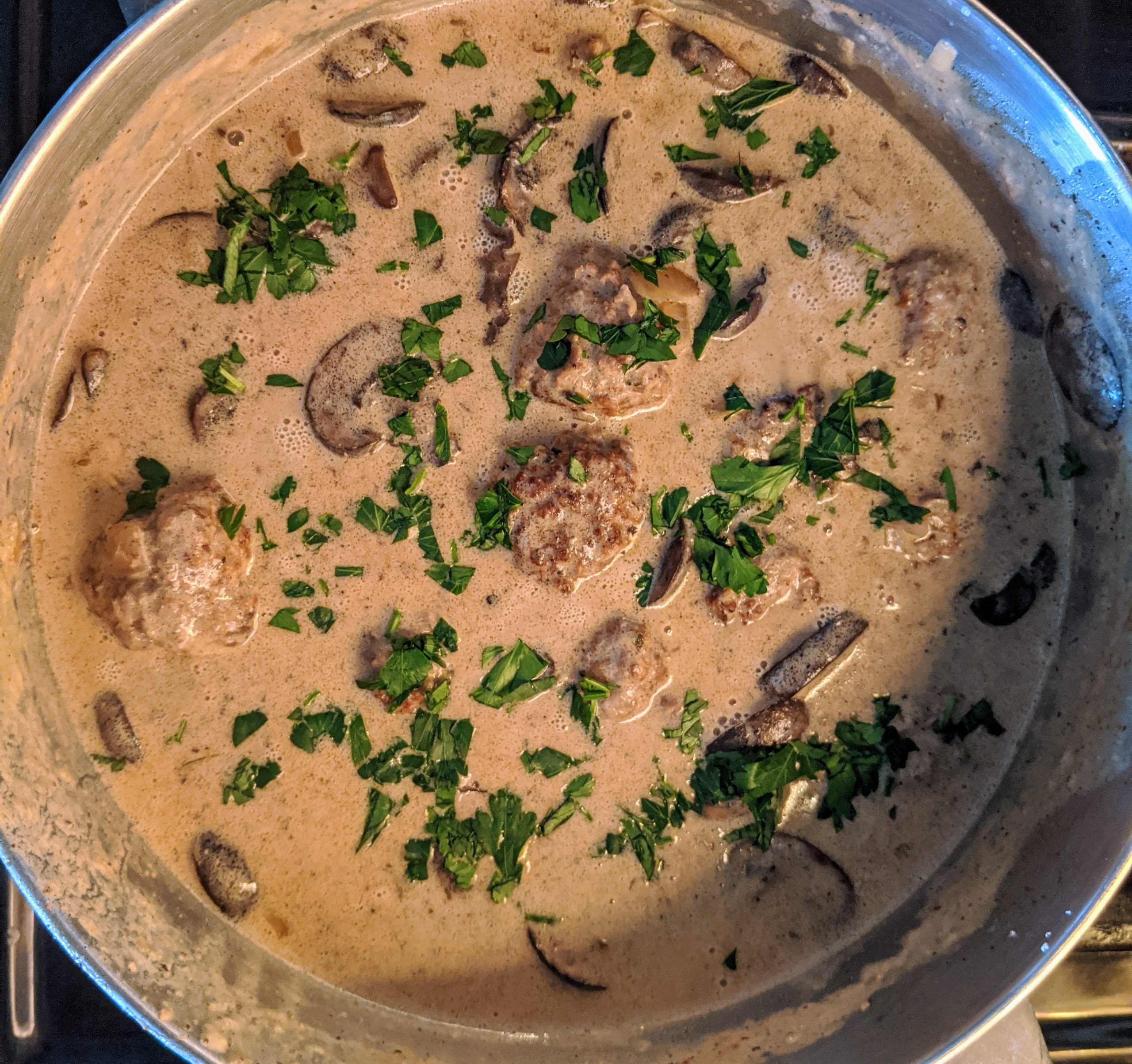 Low Carb Beef Stroganoff Meatballs - The Buxom Baker